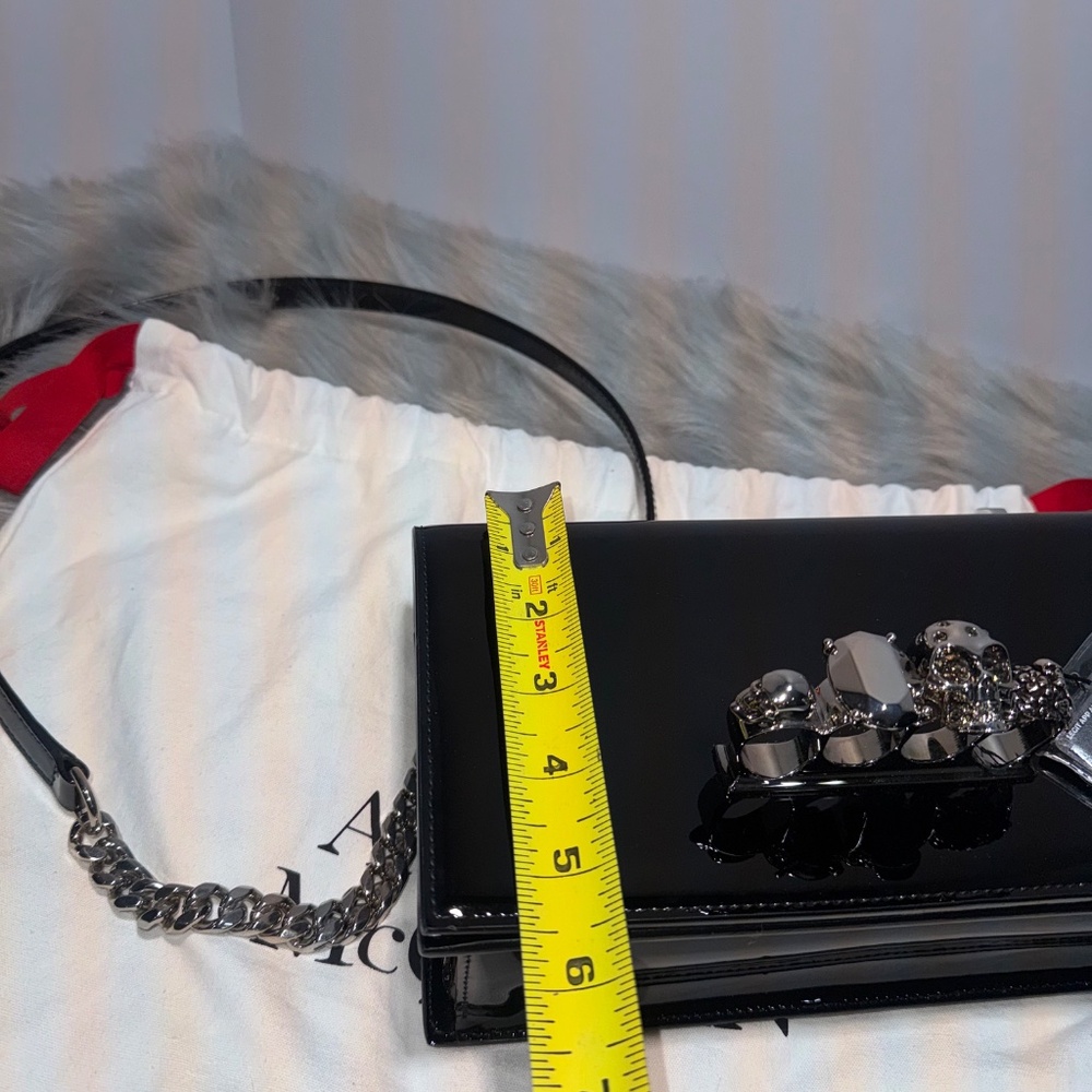 Alexander McQueen Black Patton Leather Shoulder Bag~w/COA - Picture 15 of 16
